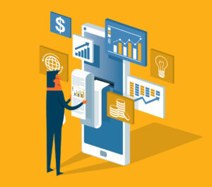 Analysis and statistic online services - Financial billing data - Businessman - Above The Bar - Financial billing data - Businessman - Above The Bar